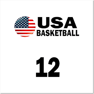 USA Basketball Number 12 T-shirt Design Posters and Art